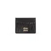 Miu Miu Quilted Black Lamb Leather Compact Wallet In Black