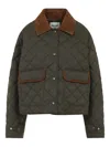 Miu Miu Quilted Bomber Jacket In Green