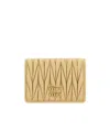 Miu Miu Quilted Card Bag In Nude