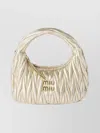 Miu Miu Quilted Clutch Bag Top Handle In Neutral