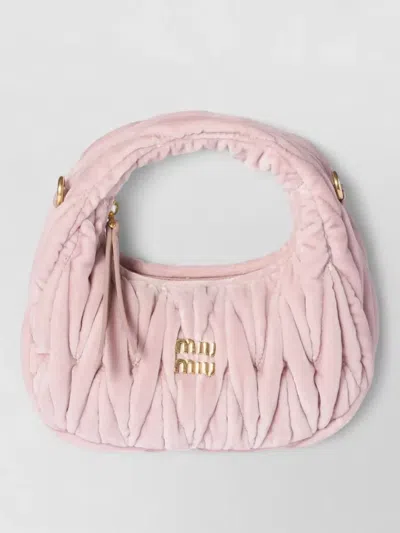 Miu Miu Quilted Cross-body Bag Detachable Strap In Pink