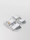 Miu Miu Quilted Double Strap Sandals In White