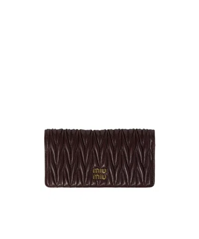 Miu Miu Quilted Flap Wallet In Black