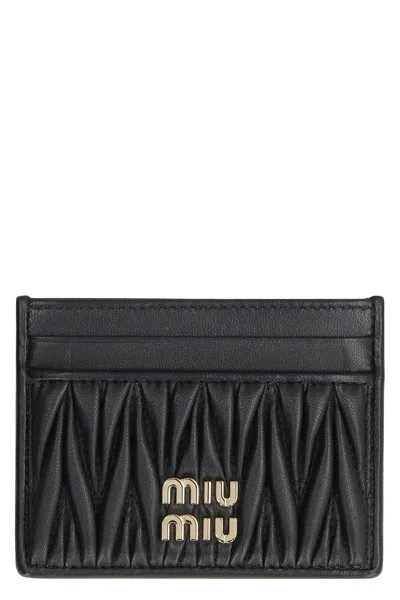 Miu Miu Quilted Leather Card Holder