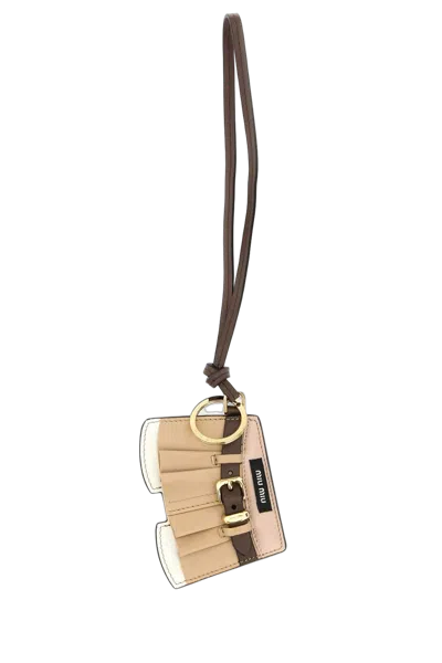 Miu Miu Quilted Leather Coin Purse In Beige