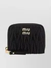 Miu Miu Quilted Leather Coin Purse With Wrist Strap In Black