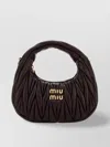 Miu Miu Women Chocolate Nappa Leather Mini Wander Handbag In Brown
