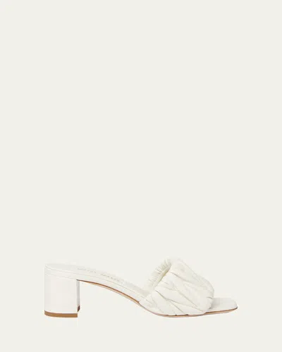 MIU MIU QUILTED LEATHER MULE SANDALS