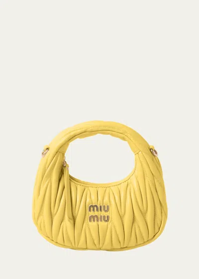 Miu Miu Quilted Leather Top-handle Bg In F068x Ananas