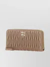 MIU MIU QUILTED LEATHER WALLET EMBOSSED TEXTURE