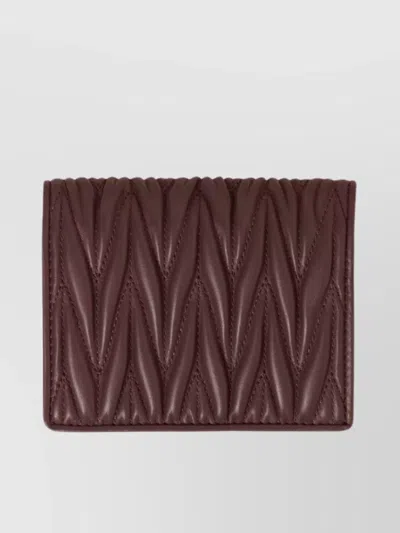 Miu Miu Quilted Leather Wallet Snap Button