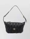 Miu Miu Quilted Leather Handbag Adjustable Strap In Black