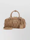 Miu Miu Quilted Shoulder Bag Detachable Strap In Nude
