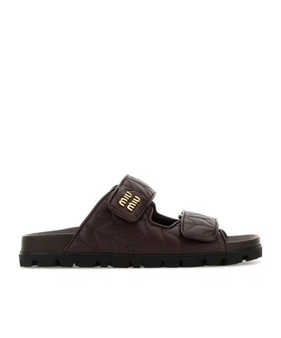 Miu Miu Quilted Slip-on Sandals
