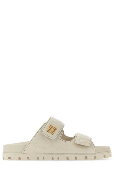 Miu Miu Quilted Slip In White