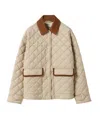 Miu Miu Quilted Technical Pongé Blouson In Brown