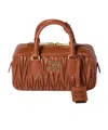 Miu Miu Arcadie Matelassé Nappa Leather Shoulder Bag In Brown
