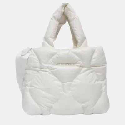 Pre-owned Miu Miu Quilting Nylon Shoulder Bag White