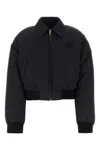 Miu Miu Technical Fabric Down Jacket In Black