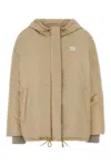 Miu Miu Beige Polyester Down Jacket In Beige O Tan