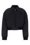 Miu Miu Technical Fabric Down Jacket In Black