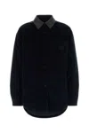 Miu Miu Corduroy Down Jacket Featuring Chest Pocket In Black