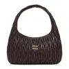 Miu Miu Radica Brown Lamb Leather Bag In Black