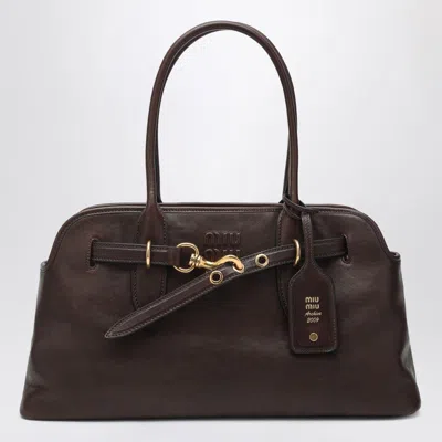 Miu Miu Radica Coloured Aventure Large Bag Women In Brown