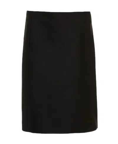 Miu Miu Radzimir Logo Embroidered Pencil Skirt In Black