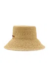 Miu Miu Raffia Bucket Hat In Neutral