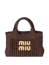 Miu Miu Raffia-effect Woven Handbag