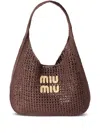 Miu Miu Raffia-effect Woven Shoulder Bag