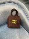Miu Miu Raffia-effect Woven Tote Bag