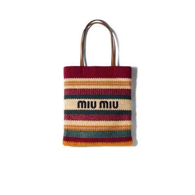 Miu Miu Raffia-effect Woven Tote Bag