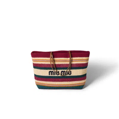 Miu Miu Raffia-effect Woven Tote Bag
