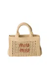 Miu Miu Structured Raffia Handbag With Adjustable Strap