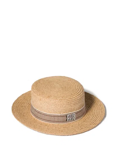 Miu Miu Raffia Hat In Brown