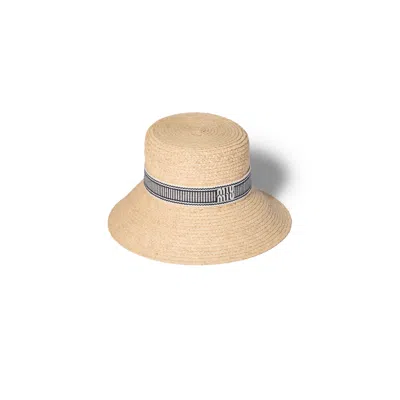 Miu Miu Raffia Hat In Neutral