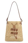 Miu Miu Raffia Mini Bag In Brown