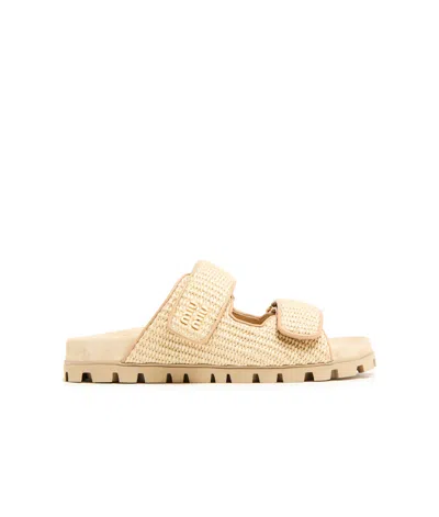 MIU MIU RAFFIA SANDALS