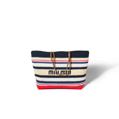 Miu Miu Raffia-effect Woven Tote Bag