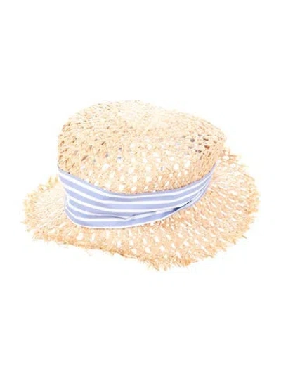 Pre-owned Miu Miu Rafia Hat In Brown