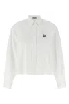 Miu Miu Poplin Shirt With Logo Embroidery In White
