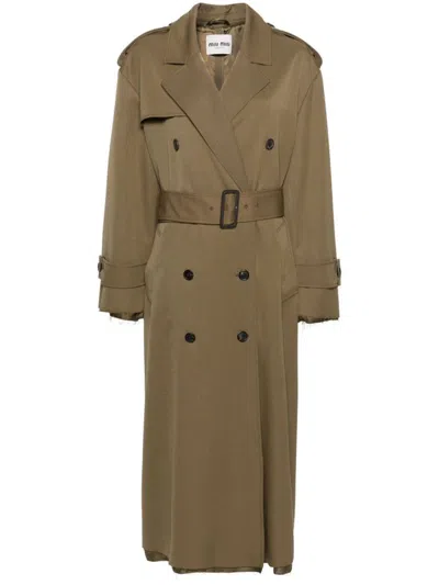 MIU MIU MIU MIU RAW-CUT MAXI TRENCH COAT