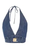 Miu Miu Denim Top In Medium Wash