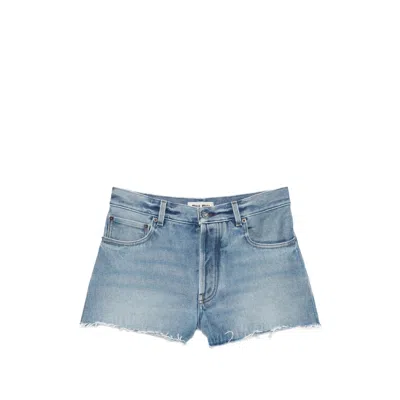 Miu Miu Raw-cut Denim Shorts In Blue
