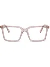 Miu Miu Rectangle-frame Glasses In 紫色