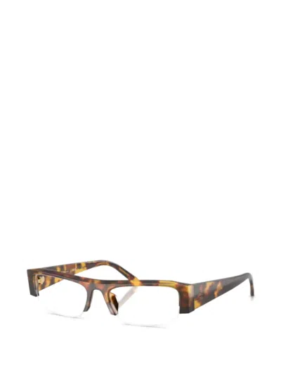 Miu Miu Rectangle-frame Glasses In Brown