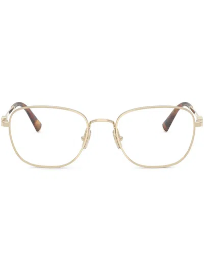 Miu Miu Rectangle-frame Glasses In Gold