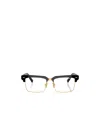 Miu Miu Black Rectangular Wayfarer Glasses In White